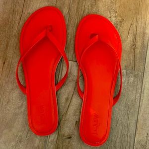 Size 9, leather, jcrew thong sandals